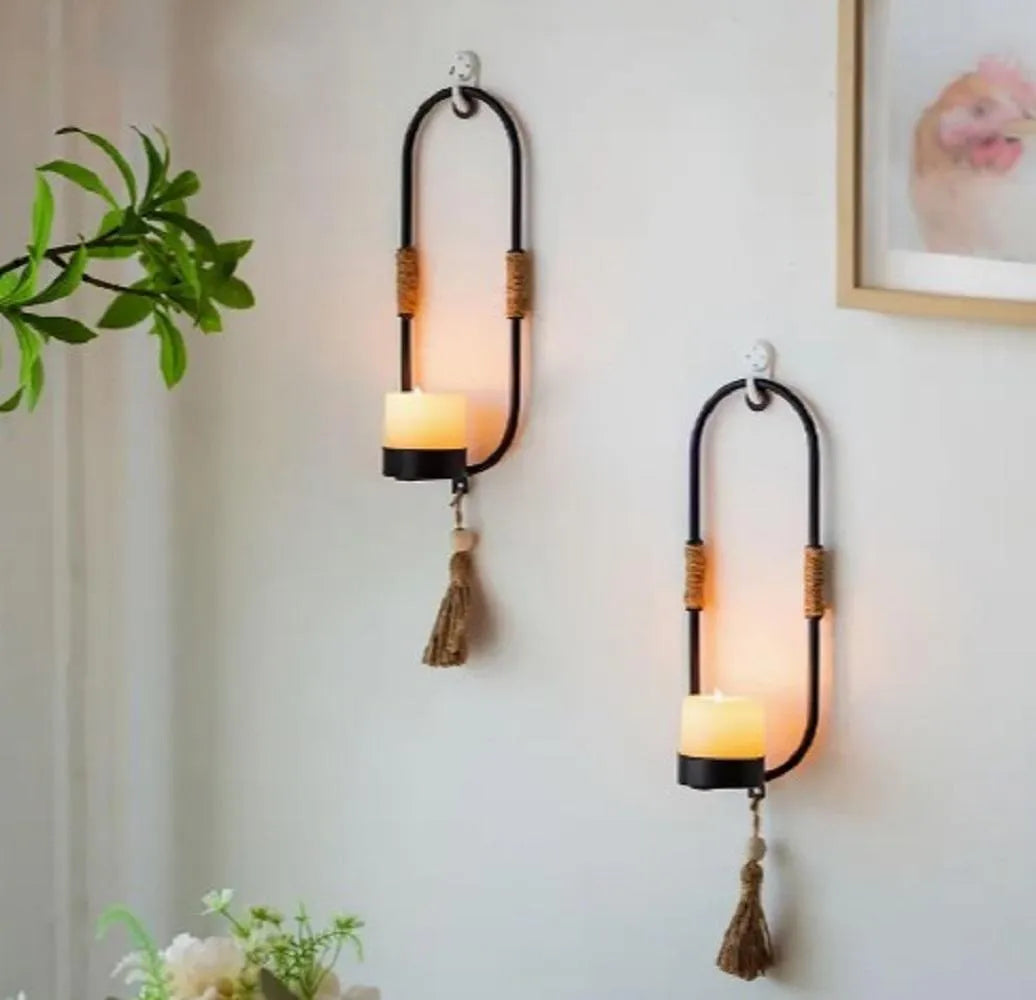 Oval Wall SconceCandle Holder - 2 Pcs