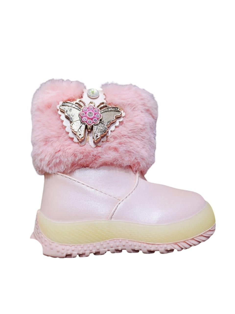 Stylish Girl's Pink Rubber Boots - 1 Pair