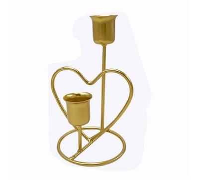 Elegant Golden & Black Metal Candle Stand - 1 Pc