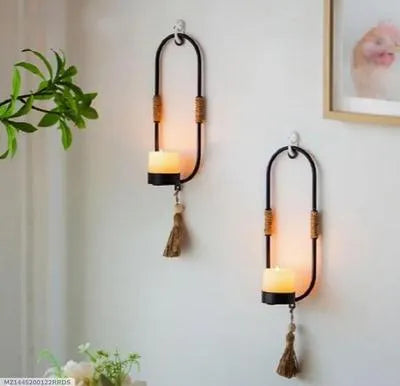 Oval Wall SconceCandle Holder - 2 Pcs