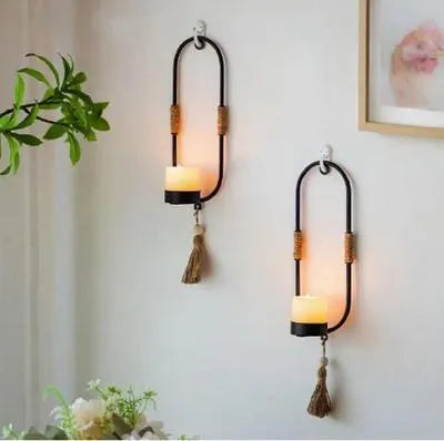 Oval Wall SconceCandle Holder - 2 Pcs